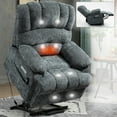 thumbnail image 4 of Kadyn Reclining Chair with 8-Point Vibration Massage and Lumbar Heating, 23" Adjustable Recliner Seat with Chenille Fabric for Living Room, Gray, 4 of 7