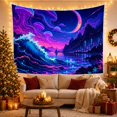thumbnail image 3 of Ocean Waves Fantastical with Boundary Between Cosmic Foreground, Mystical Fantasy for Space Lovers, Galaxy Room Decor, Housewarming Gift, Tapestry Wall Hanging for Bedroom and Dorm, 3 of 7