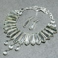 thumbnail image 3 of White Topaz Gemstone Necklace+Earrings Handmade Adjustable Chain Choker Jewelry, 3 of 3