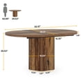 thumbnail image 3 of Spaco 55" Conference Table, Oval Rustic Meeting Table For 6 People, Table for Indoor as Home Office, Brown, 3 of 4