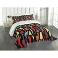 thumbnail image 3 of Ambesonne Abstract Quilted Bedspread Set 3 Pcs, Fractal Funky Forms, King Size, Multicolor, 3 of 5