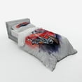 thumbnail image 3 of Ambesonne Watercolor Bedding Set 4 Pcs, Vintage Retro Car, Queen, Red Dimgrey, 3 of 3