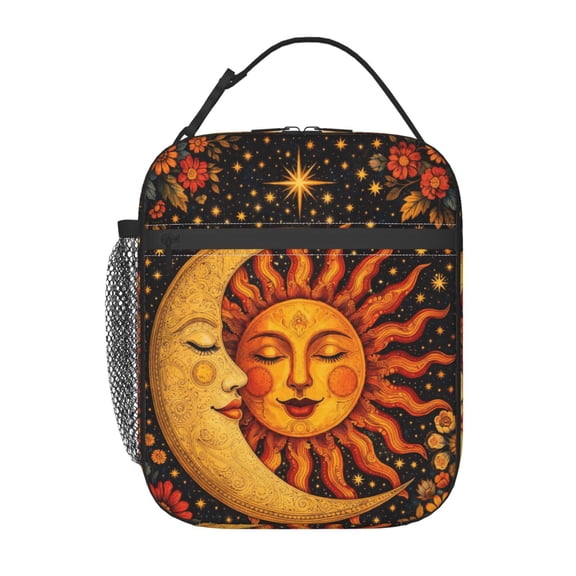 Sun And Moon Lunch Bag Reusable Thermal Lunch Tote with Handle for Women and Men
