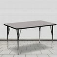 thumbnail image 2 of Flash Furniture Wren 24''W x 60''L Rectangular Grey HP Laminate Activity Table - Standard Height Adjustable Legs, 2 of 9