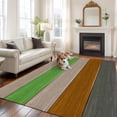 thumbnail image 3 of Farmhouse Washable Living Room Rugs 5'x8', Gradient Color Geometric Beige Brown Gray Wood Grain Low Pile Throw Large Area Rug Non-Slip Sturdy Edge Binding Carpet for Living Room Kitchen Office, 3 of 9