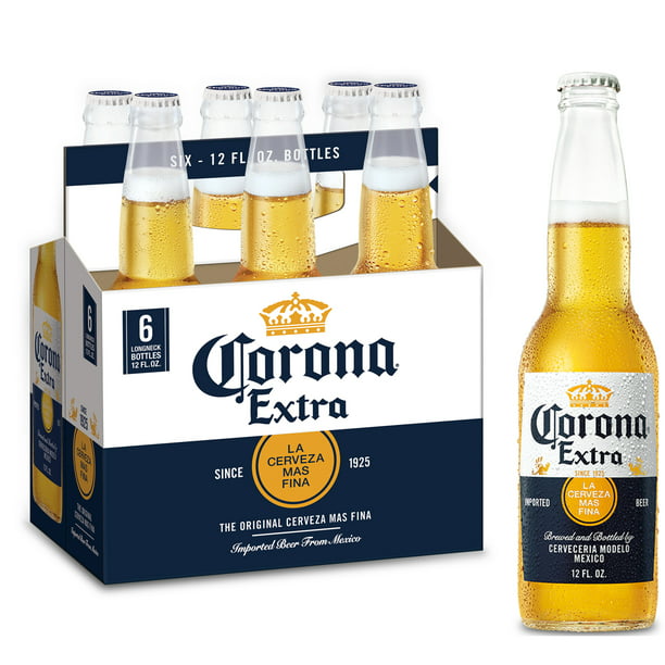 Corona Extra Beer Mexican Lager, Beer 6 Pack, 12 fl oz Bottles, 4.6% ...