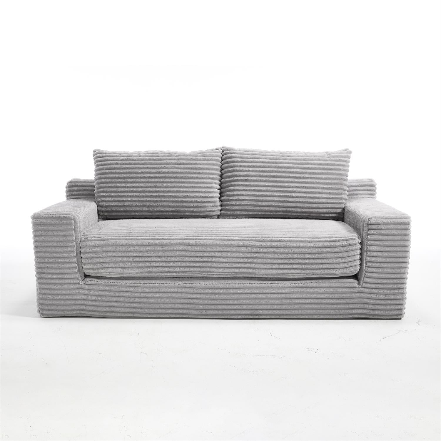 Demi Bonn 72" Cozy Loveseat Sofa Bed with Memory Foam & Sturdy Steel Frame, No Assembly Needed, Convertible 2-in-1 Couch for Small Spaces, Apartments, Gray