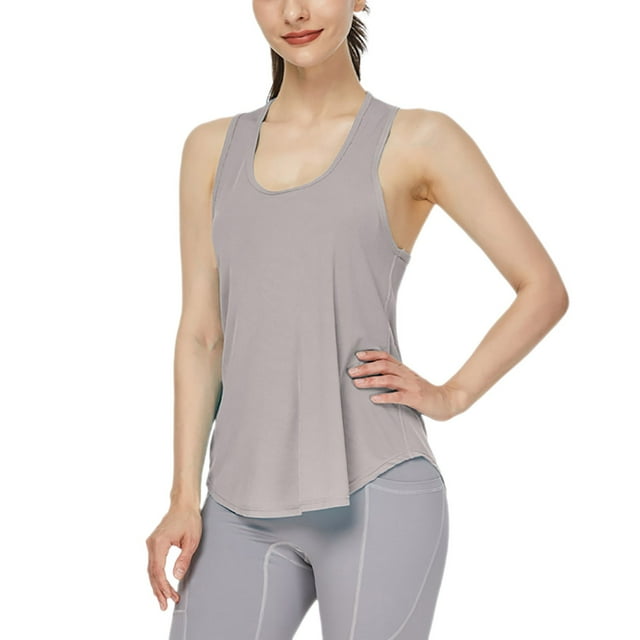 hotojiny Workout Tops for Women Lightweight Racerback Sleeveless Running Shirts Breathable Crew Neck Athletic Tank Tee