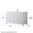 thumbnail image 5 of Wyndham Collection Daria 60" Mirror Wood Single Bathroom Vanity in White/Gold, 5 of 5
