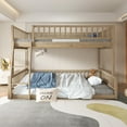 thumbnail image 2 of Aukfa Heavy Duty Full over Queen Bunk Bed with High Guardrail, Convertible 2 Beds for Kids, Teens and Adults, Walnut, 2 of 8