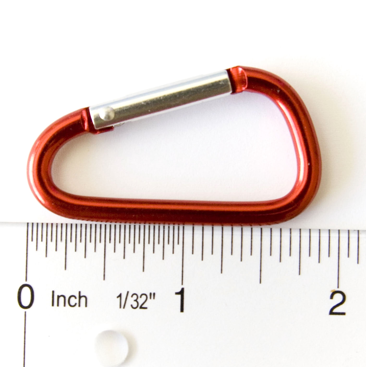 100 pcs - 1-7/8 inch Assorted Aluminum Carabiner D Shape Round Edge, Keychain Clip, Spring Snap Key Chain Clip Hook