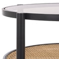 thumbnail image 6 of Safavieh Couture Karyna Rattan and Glass Scandinavian Coffee Table, Black/Natural, 6 of 11