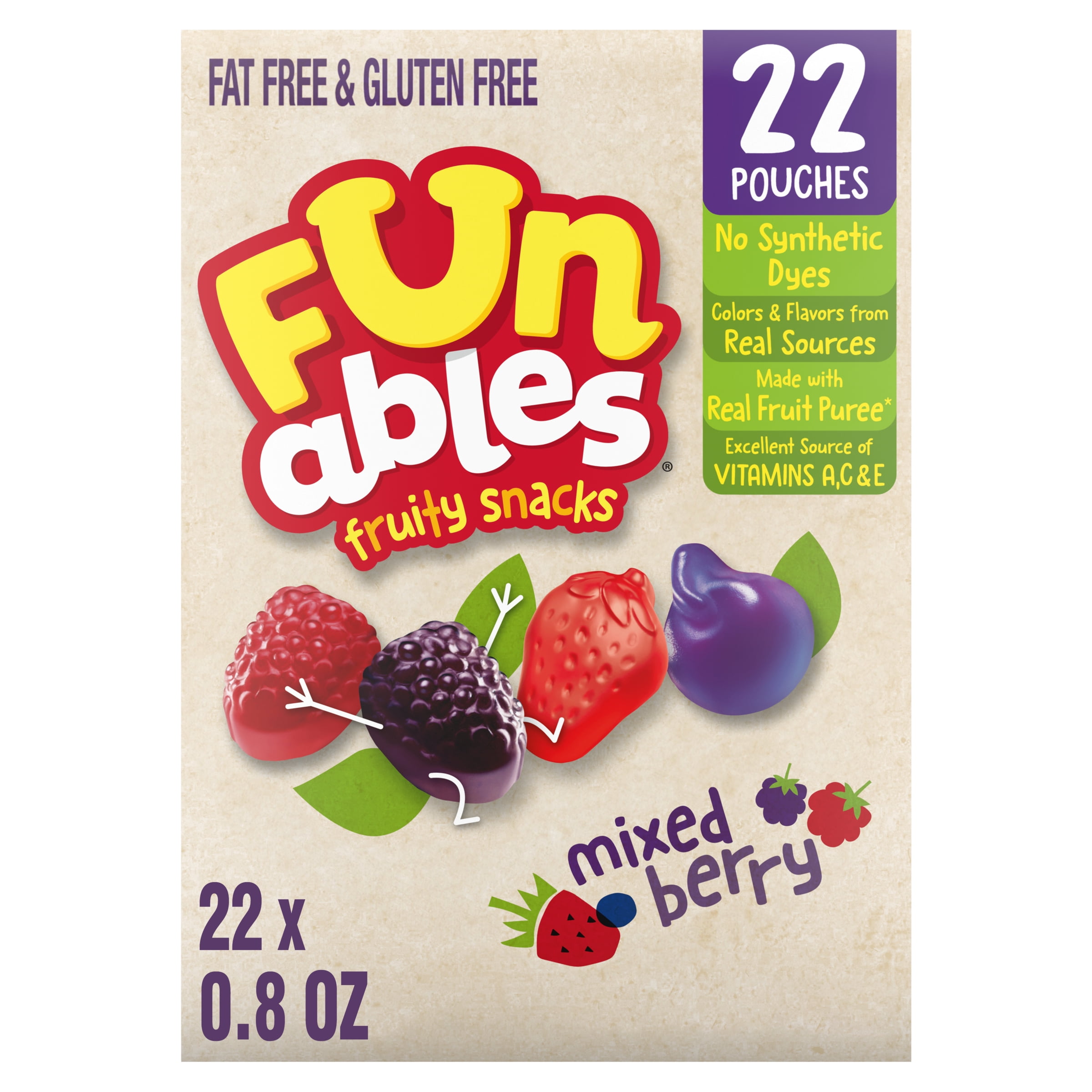 Great Value Tangy Fruit Smiles Snacks 22 Count with Tropical Punch