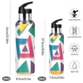 thumbnail image 2 of Yayeee 33oz Insulated Water Bottle Double Wall Stainless Steel with Flip Straw Lid, Purple Triangles, 2 of 7