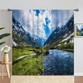 thumbnail image 4 of Landscape Curtains Nature Theme Window Drapes with River Snow Mountain Cloud Scenery Scene Design Print Pattern Rod Pocket Decor Curtains for Bedroom Living Room Office 2 Panels 42 x 63 Inch, 4 of 5