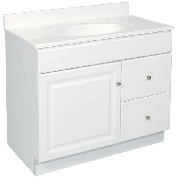 Design House Wyndham 36 inch Unassembled 1Door 2Drawer Bathroom Vanity Without Top in White
