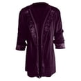 thumbnail image 5 of Fall Jacket Women Vintage Floral Lace Velvet Open Front Steampunk Slim Lightweight Outfits Purple, 5 of 5