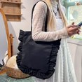 thumbnail image 6 of Hsqqdc Elegant Vintage Hobo Shoulder Bag, French Style Ruffle Large Capacity Tote, 6 of 7