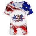 thumbnail image 4 of Birdeem T-Shirt Décontracté à Manches Courtes Col en V Imprimé pour Femmes Jour de l'Indépendance Usa, 4 of 6