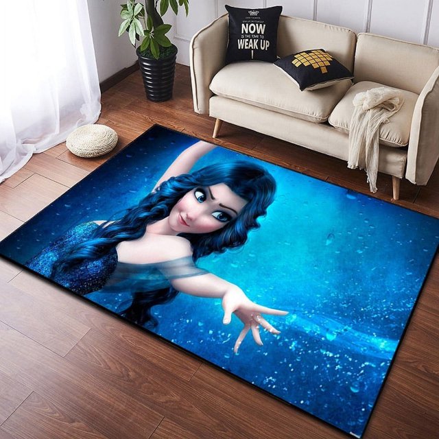 Ice And Snow World Carpet, Bedroom, Princess, Bedside, Elsa Floor Mat, Very Suitable For Living Room, Large Dining Room-QQ