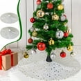 thumbnail image 7 of LanSuare Christmas Tree Skirt, 36Inch Sequin Xmas Tree Skirt, White Glittering Christmas Tree Cover Skirt Mat with Gold Star for Holiday Christmas Tree Ornaments, 7 of 7