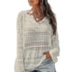 thumbnail image 5 of brillar Traje de baño de Color sólido para mujer, traje de baño con cuello en V, Bikini de encaje de ganchillo, ropa de playa, Top de punto, 5 of 5