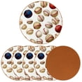 thumbnail image 2 of Baseball Set of 6 Microfiber Leather Round Coasters, 11x11 cm/4.3x4.3 in, Drink Coasters for Home and Bar, Table Coasters, 2 of 6