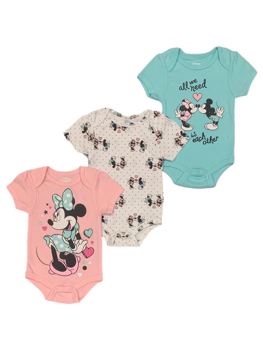 Disney Minnie Mouse 3 Pack Bodysuit Set (Baby Girls)