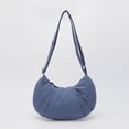 thumbnail image 4 of Xfvqtps Crescent Bag for Womens Adjustable Shoulder Strap Fold Zipper Solid Color Nylon Sling Bag Blue, 4 of 4