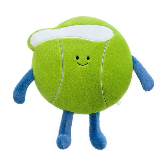 Cartoon Plush Tennis Ball Toy Stuffed Soft Doll with Embroidered Face and Attached Limbs for Kids and Collectors, Birthday and Graduation Gift, Office Sofa Bedroom Home Decor (45CM)