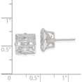 thumbnail image 4 of Sterling Silver 9mm Square Snap Set Laser-Cut Cz Stud Earrings (9 X 9) Made In United States qe7527, 4 of 5