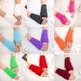thumbnail image 2 of Namzi Arm Warmers Wrist Warmers, Knitted Gloves, Winter Gloves, Hand Crochet Mittens, Fingerless Mittens for Cold-Weather Daily & Outdoor Use,Pink, 2 of 3