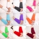 thumbnail image 2 of Nvzi Guantes de punto cálidos sin dedos para invierno, con orificios para el pulgar, calentadores de muñecas y brazos, color morado, 2 of 3