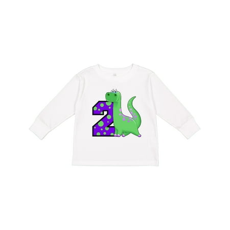 

Inktastic 2nd Birthday Dinosaur Gift Toddler Boy Girl Long Sleeve T-Shirt