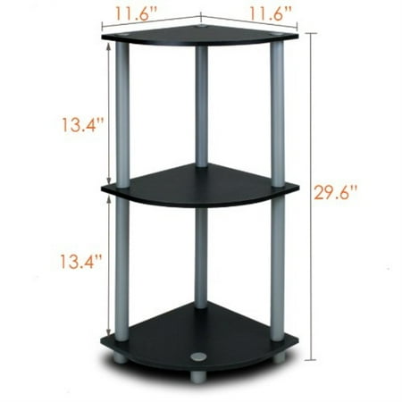 shelving furinno gy tier multipurpose rack turn corner unit tube grey display