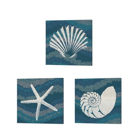 Metaverse Wild Apple Portfolio 'Sea Glass' Canvas Art (Set of 3)