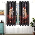 thumbnail image 2 of Christmas Cats Starry Sky Curtain Black Out Thermal Insulation Curtains Aesthetic 54 Inch Length for Bedroom Living Room 2 panels set, 2 of 5