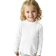 thumbnail image 3 of Girls Tops Tees & Shirts Girls Ruffled Stretch Long Sleeve Shirt Solid Color Blouse Cute Top for Autumn Winter Season, 3 of 6
