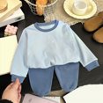 thumbnail image 2 of masbird Pajamas Sets Viscose from Bamboo Toddler Girls Boys Snug Fit Pjs Kids Short Sleeve Graphic Top & Pants Breathable Sleepwear(Blue,18-24 M), 2 of 5