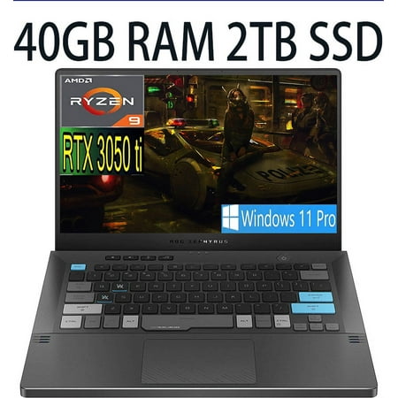 ASUS ROG Zephyrus G14 14 Special Edition Gaming Laptop, AMD 8-Core Ryzen 9 5900HS (Beat i7-10370H) GeForce RTX 3050 Ti 4GB, 40GB DDR4 2TB PCIe SSD, 14" WQHD (2560 x 1440) Display, Windows 11 Pro