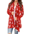 thumbnail image 1 of Uhndy 2022 Jackets for Women, Autumn And Winter Women Christmas Printed Coat Loose Long Sleeve Cardigan Coat Tops Winter Coats Christmas Gifts for Women, 1 of 4