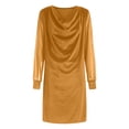 thumbnail image 6 of felwors Velvet Dress for Women Cowl Neck Long Sleeve Mesh Patchwork Mini Dress Loose Fit Cocktail Party Night Short Dresses (Gold, S), 6 of 6