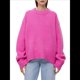 thumbnail image 1 of Suéter de Mujer, Cuello Redondo, Larga, Holgado, Tejido Suave, Dobladillo Acanalado, para Otoño e Invierno. Rosa Roja Talla Única, 1 of 10