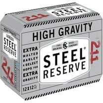 Steel Reserve High Gravity Beer, 12 Pack, 12 fl oz Aluminum Cans, 8.1% ABV, Domestic Lager