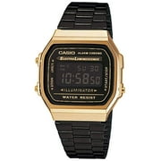 Casio A168WEGB-1BEF Unisex Collection Black Steel Bracelet Watch
