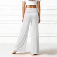thumbnail image 6 of YOUYEDIAN Yoga Pants Girls Fold Over Low Waist Wide Leg Sweatpants Flare Leggings Bell Bottoms Y2K Foldover Pants (White, 11-12 Years), 6 of 6