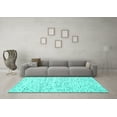 thumbnail image 3 of Ahgly Company Indoor Square Solid Turquoise Blue Modern Area Rugs, 8' Square, 3 of 4