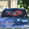 thumbnail image 4 of Windshield Sun Shade for Cars, 55"x27.6" Foldable Car Sun Shade with Aluminum Foil Bubble Heat Insulation, UV Protection for Sedan/SUV/Truck,Lion, 4 of 8