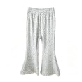 thumbnail image 6 of SHTXOZHI Girl's Stretchy Casual Pants High Waist Cute Print Flared Pants Lace Trim Vacation Party Soft Bottoms, 6 of 6