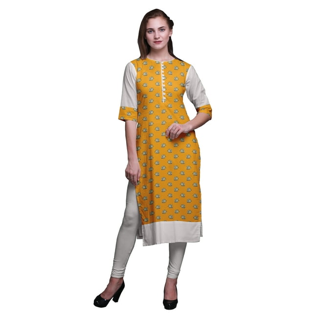 Bimba Robes Tuniques Droites pour Femmes Imprimé Kurta d'Été